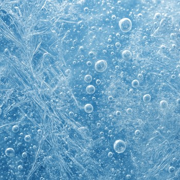 Close-up of textured ice surface with fine snow layer